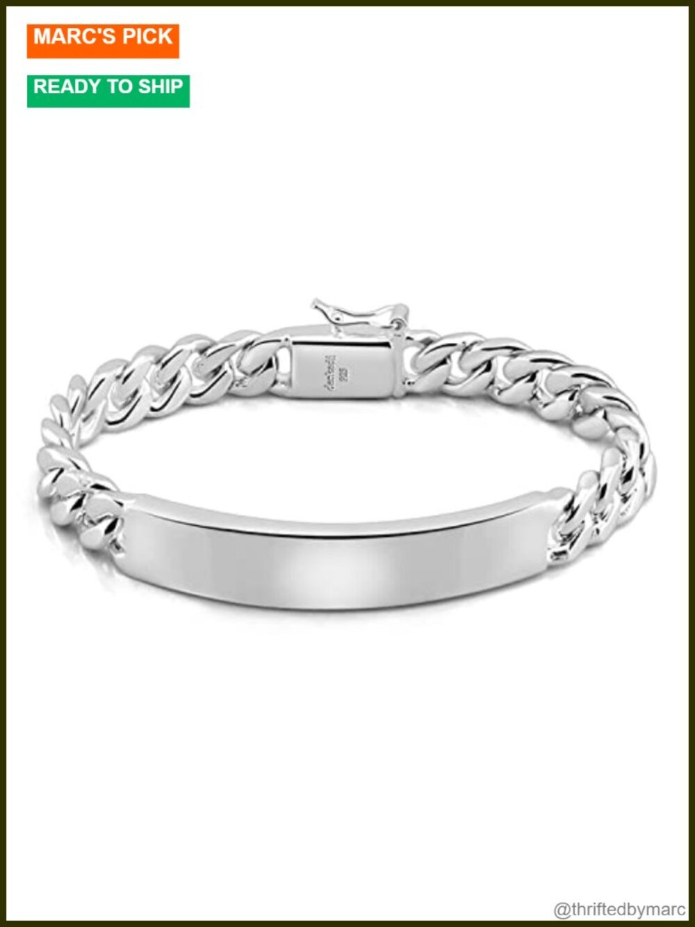 Men's 925 Sterling Silver Solid 12mm Miami Cuban Link Chain Bracelet